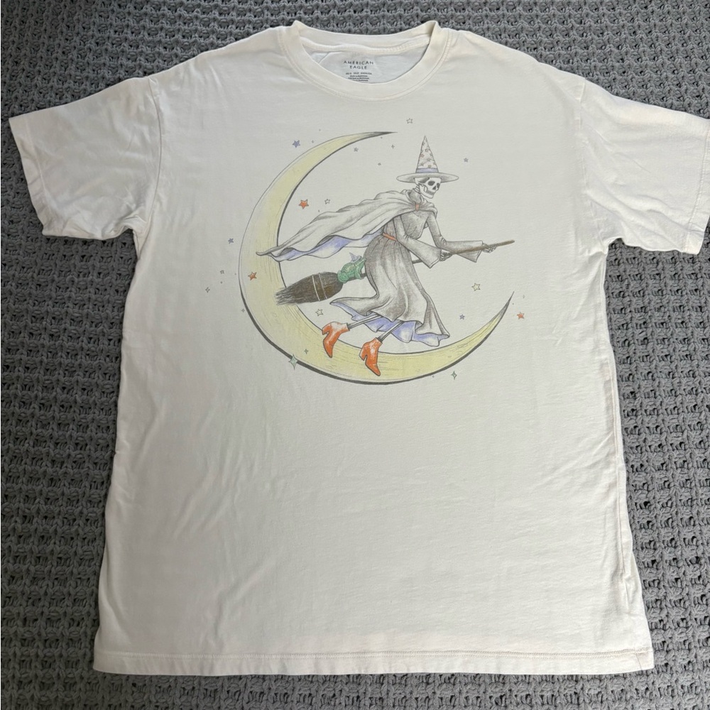 American Eagle Outfitters White Witch Graphic Tee